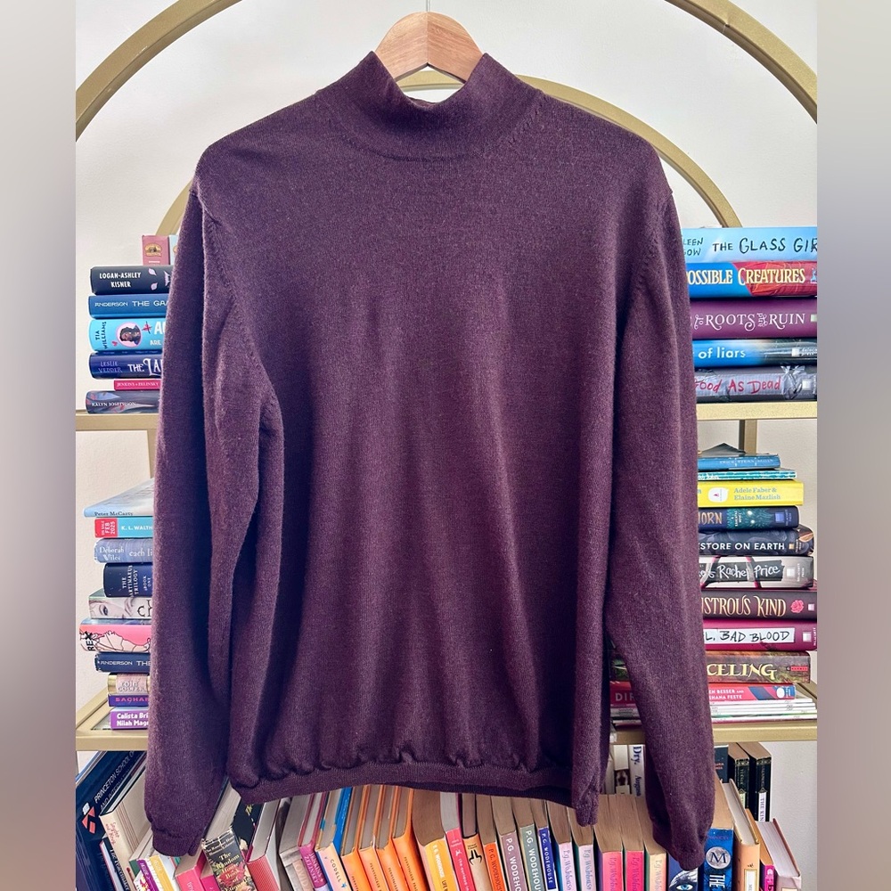 Brooks Brothers 346 Chocolate Brown Merino Wool Turtleneck Sweater 🧶🤎